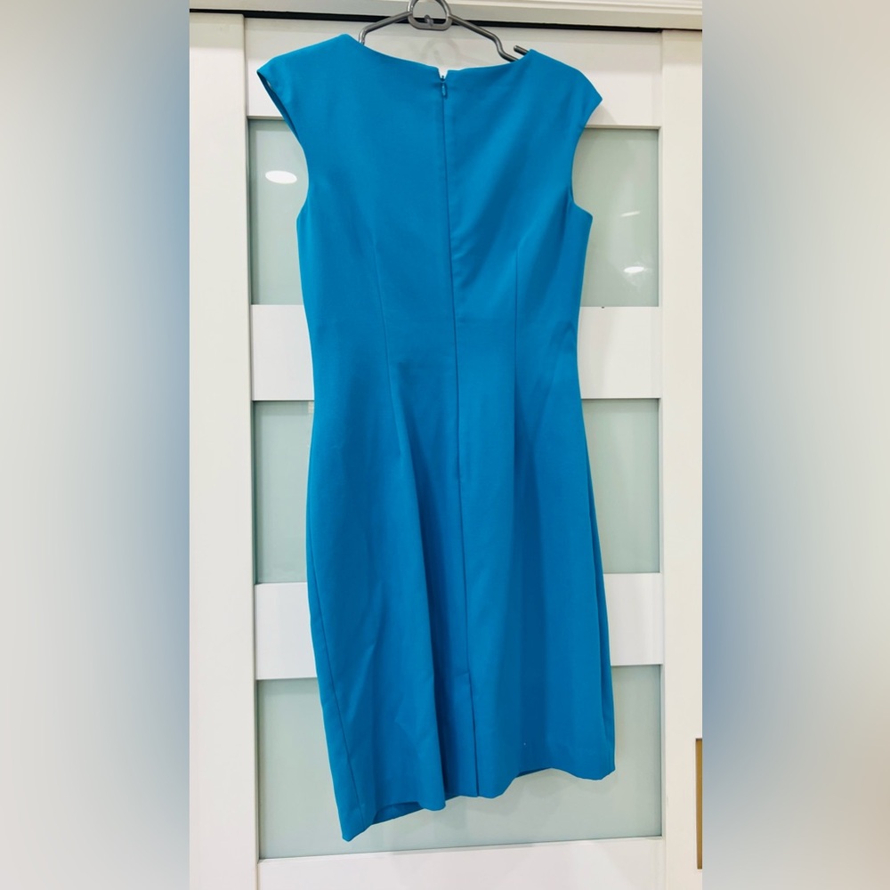 Calvin Klein Sleeveless Blue Ruffle Dress - Picture 2 of 3